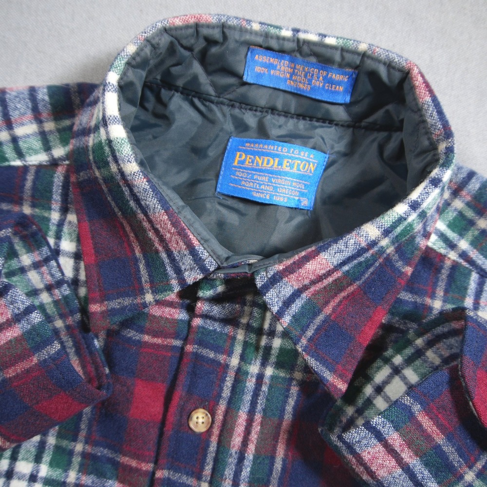 VTG Pendleton Plaid Academia Western Men's Flannel Shirt M Academia Retro Cabin